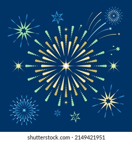 Fireworks vector illustration. Design elements for the holidays