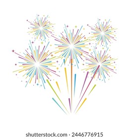 Plantilla de diseño de Ilustración vectorial de Fireworks