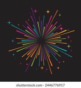 Fireworks vector illustration design template