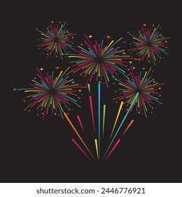 Fireworks Vektorillustration Design Vorlage