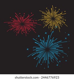 Plantilla de diseño de Ilustración vectorial de Fireworks