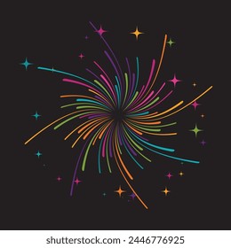 Fireworks vector illustration design template
