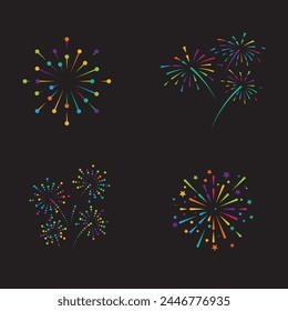 Fireworks vector illustration design template