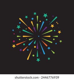 Fireworks vector illustration design template