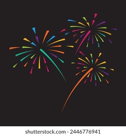 Fireworks vector illustration design template