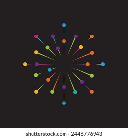 Plantilla de diseño de Ilustración vectorial de Fireworks