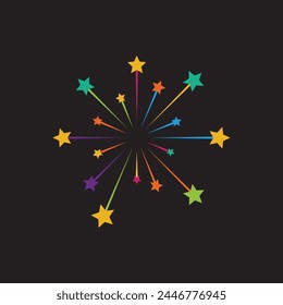 Plantilla de diseño de Ilustración vectorial de Fireworks