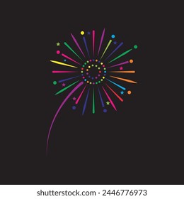 Fireworks vector illustration design template