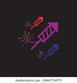 Fireworks vector illustration design template
