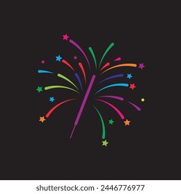 Plantilla de diseño de Ilustración vectorial de Fireworks