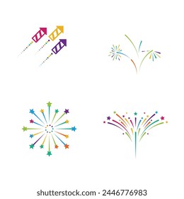 Fireworks vector illustration design template