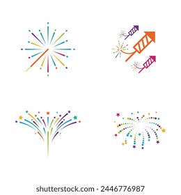 Fireworks vector illustration design template