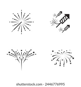 Plantilla de diseño de Ilustración vectorial de Fireworks