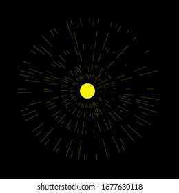 Fireworks. Vector illustration. Dynamic style. Abstract explosion, speed motion lines from the middle. Vector illustration