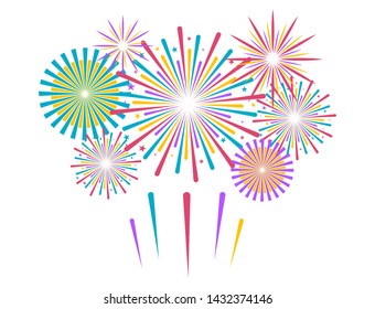 Fireworks vector illustration. Festive background.