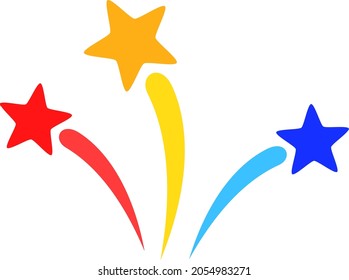 Fireworks vector illustration. Flat illustration iconic design of fireworks, isolated on a white background.