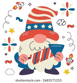 Fireworks Vector Illustration. Flat Minimal Design. Editable Illustration for Web, Mobile, Print
