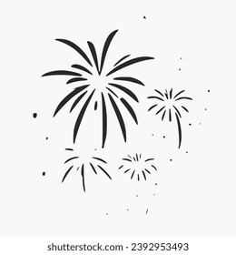 Vector de fuegos artificiales Ilustración aislada en fondo blanco