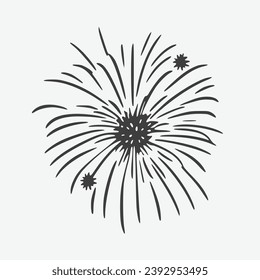 Vector de fuegos artificiales Ilustración aislada en fondo blanco