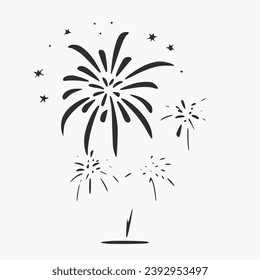 Fireworks vector Illustration isolated on white background