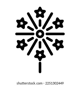 Fireworks Vector Line Icon Design