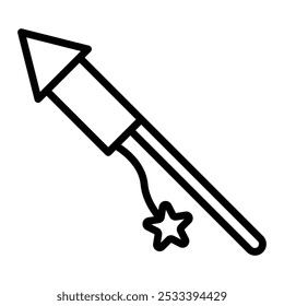 Línea de Vector de fuegos artificiales Diseño de iconos