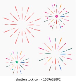 Fireworks Vector For New Year.