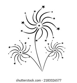 Fireworks vector on white background. Fireworks vector illustration. eps10