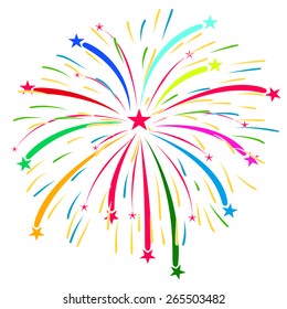 Fireworks vector on white background
