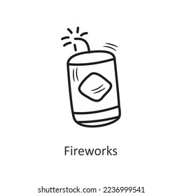 Fireworks vector outline Icon Design illustration. New Year Symbol on White background EPS 10 File