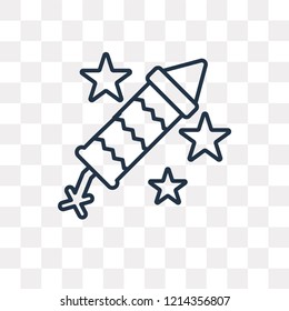 Fireworks vector outline icon isolated on transparent background, high quality linear Fireworks transparency concept can be used web and mobile