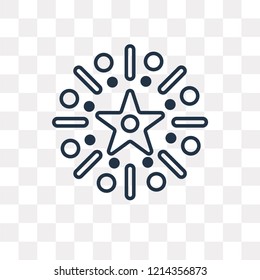 Fireworks vector outline icon isolated on transparent background, high quality linear Fireworks transparency concept can be used web and mobile