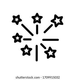 fireworks vector thin line icon 