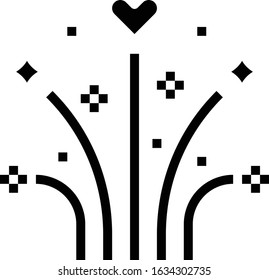Fireworks - Wedding icon set. High quality solid vector illustration for website and mobile application.