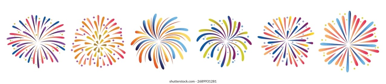 coleção de vetores de fundo branco de fogos de artifício