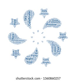 fireworks word cloud. tag cloud about fireworks.