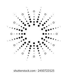 Fireworks.Vintage sunburst. Bursting sun rays.  Logotype or lettering design element. Radial sunset beams. Vector illustration.