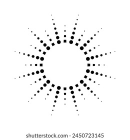 Fireworks.Vintage sunburst. Bursting sun rays.  Logotype or lettering design element. Radial sunset beams. Vector illustration.