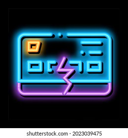 scharfe Zerfallsneonlichtzeichenvektorgrafik. Glühendes Symbol, feste Abbruchzeichen. transparente Symbolillustration