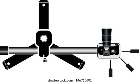 Firm Camera Stand With 35 Mm Format Camera