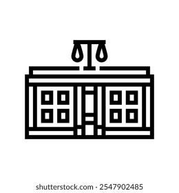 firm corporate law line icon vector. firm corporate law sign. isolated contour symbol black illustration