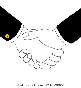 A firm handshake. Vector illustration on the topic of making a deal and dating.