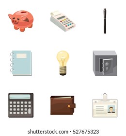 Firm icons set. Cartoon illustration of 9 firm vector icons for web