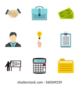 Firm icons set. Flat illustration of 9 firm vector icons for web