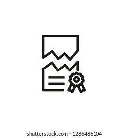 Firm liquidation line icon. Teared document, contract, agreement. Legal services concept. Vector illustration can be used for topics like law force, government, regulation