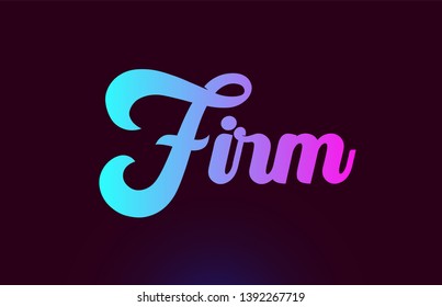 Firm pink word or text suitable for card icon or typography logo design