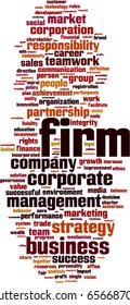 Firm word cloud concept. Vector illustration