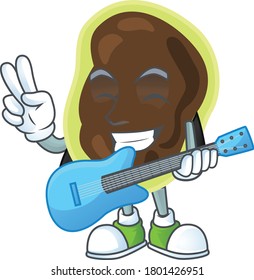 Firmicutes cartoon character style plays music with a guitar. Vector illustration