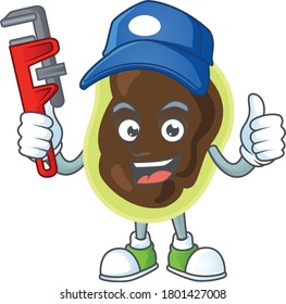 Firmicutes Cartoon drawing concept work as smart Plumber. Vector illustration