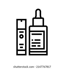 vector de icono de la línea de suero de confirmación. firmando el signo sérico. símbolo de contorno aislado ilustración negra